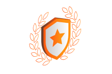 We are proud icon, with shield and star in the centre